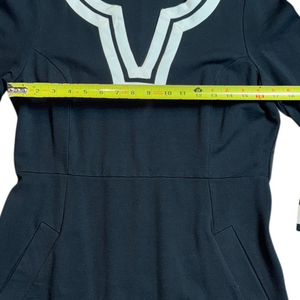 Lands End Womens Black White Contrast Trim V-Neck Shift Dress Size M 10-12‎ - Picture 5 of 12